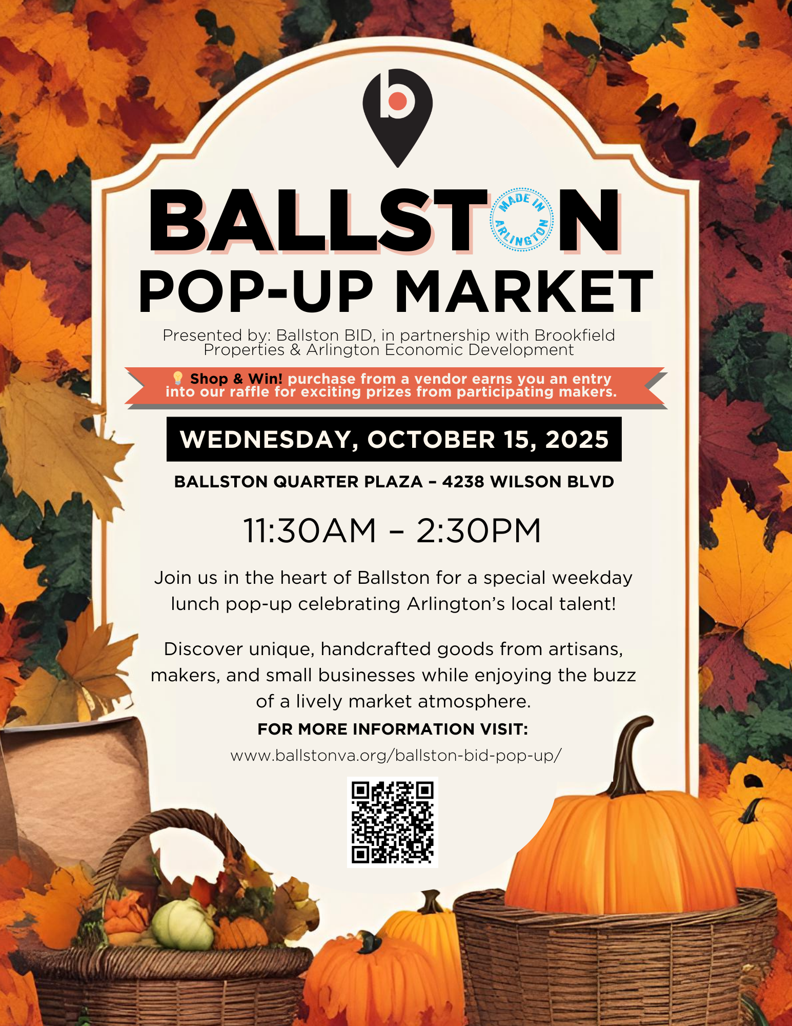 Ballston Quarter Pop Up Market Flyer